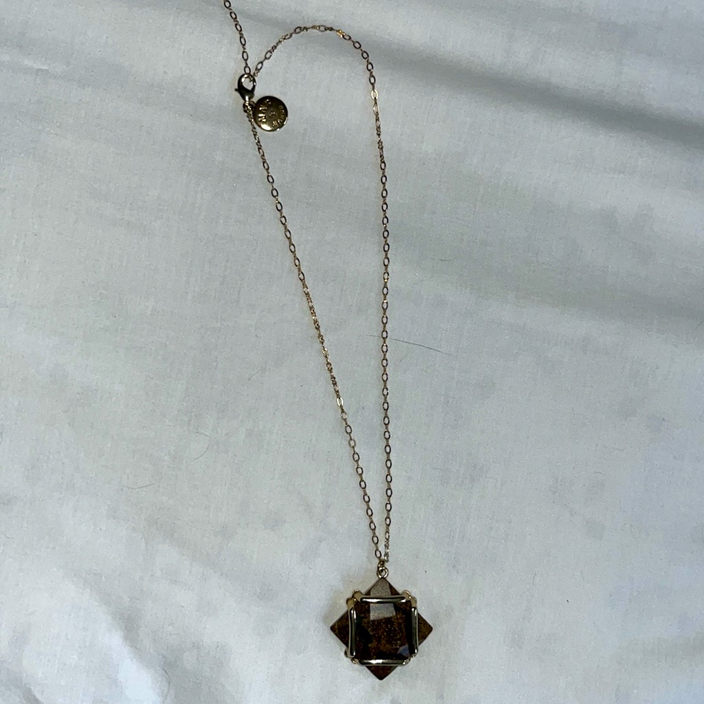 Mng By Mango Adjustable Brown Gold Pendent Necklace 20$